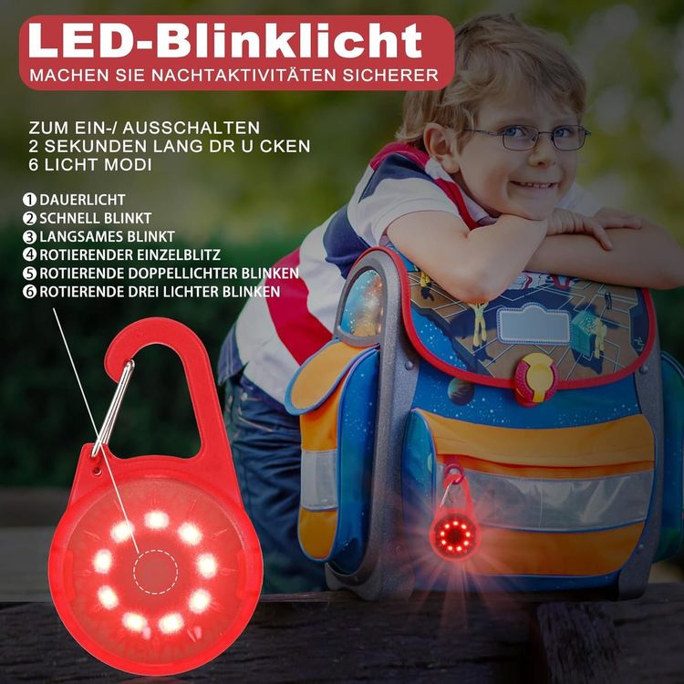 LED Blinklicht Schulranzen Sicherheitslicht USB Aufladbar