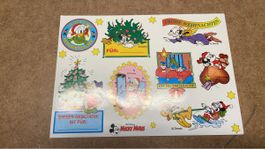 Vintage Disney Weihnachts Sticker Bogen