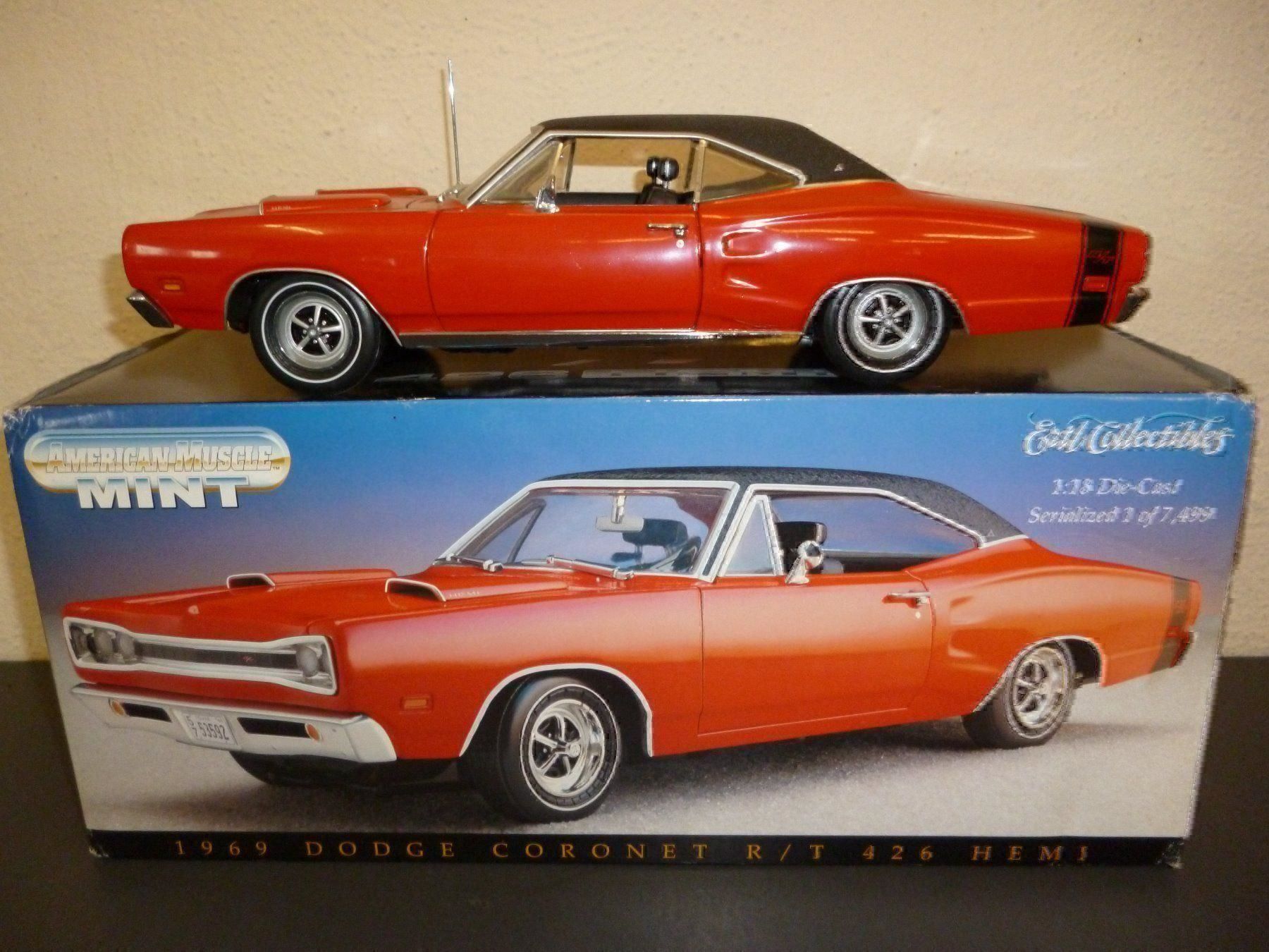 Dodge Modellini d'auto: Dodge Coronet R/T Hemi 1969 1:18 – Nuovo e nell'imballaggio originale da Niederwil SG venduto da Kaicorner03