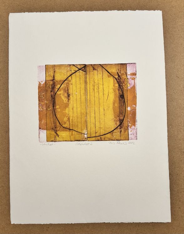 Gerahmter Kunstdruck Goldblatt 2 - Unikat 2