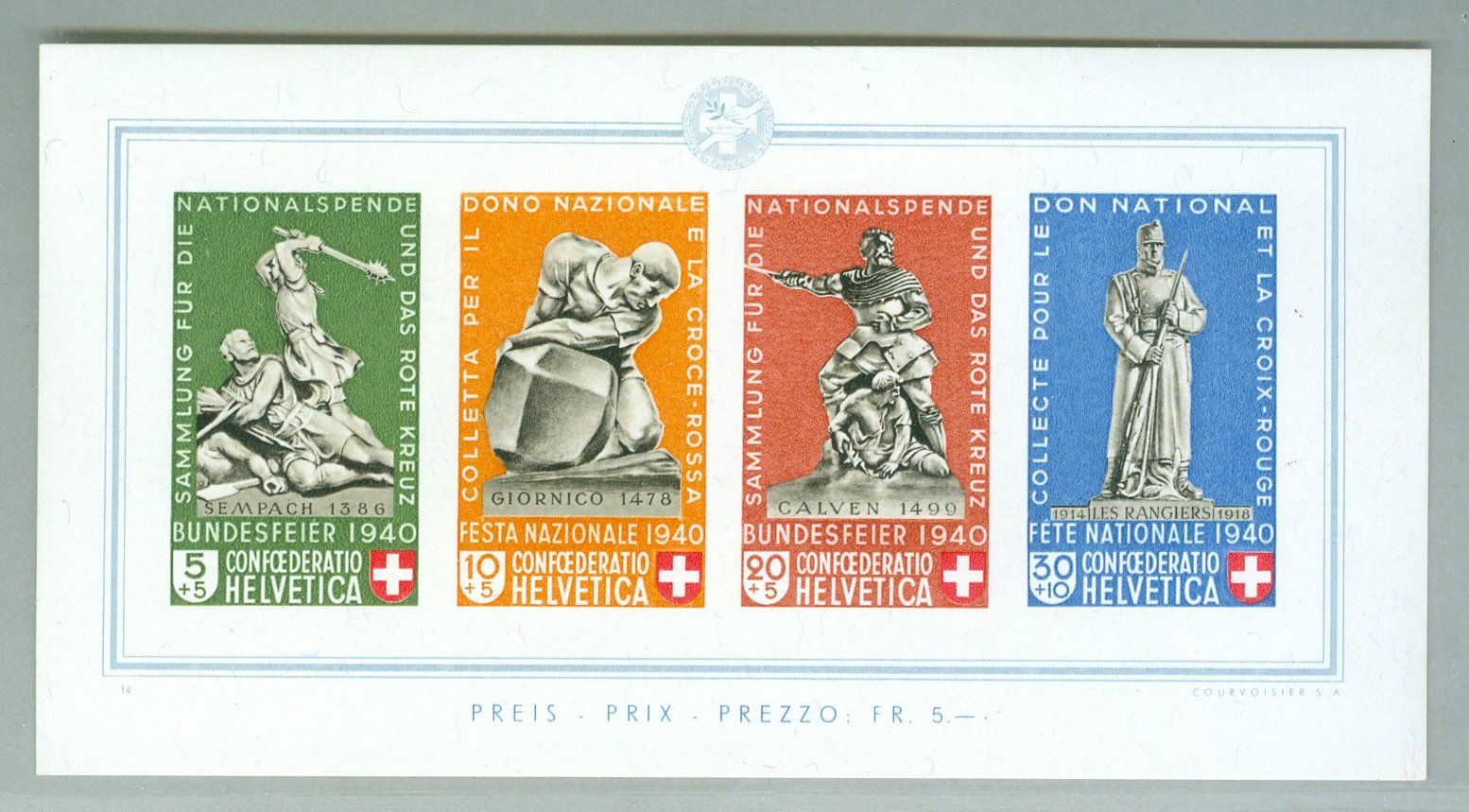 Alle Briefmarken: 1940 Schweiz Pro Patria – Gebraucht aus Zürich von yago-rot