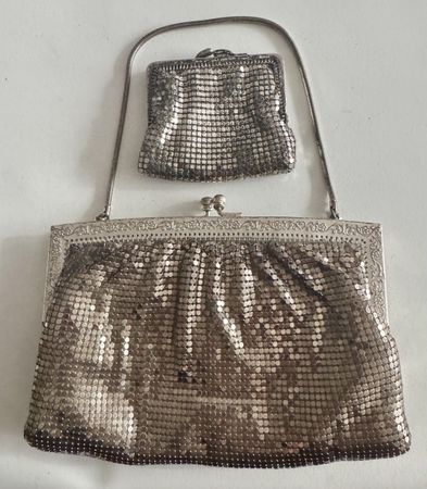 Vintage Metall Handtasche mit Portemonnaie