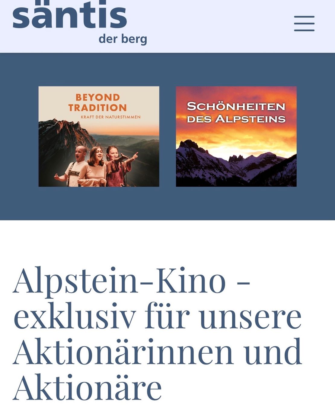 Biglietti: Säntis Alpstein Kino Ticket - 2 Personen Mittag oder Abend – Nuovo e nell'imballaggio originale da Weissbad venduto da FlickflauderY