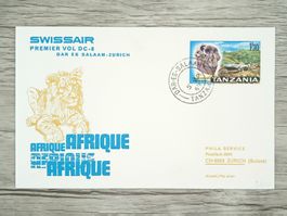 TR77 Enveloppe + Timbre Tanzania 1968 Theme Aviation