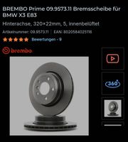 BMW X3 E83 Bremsscheiben hinten 2 Stück