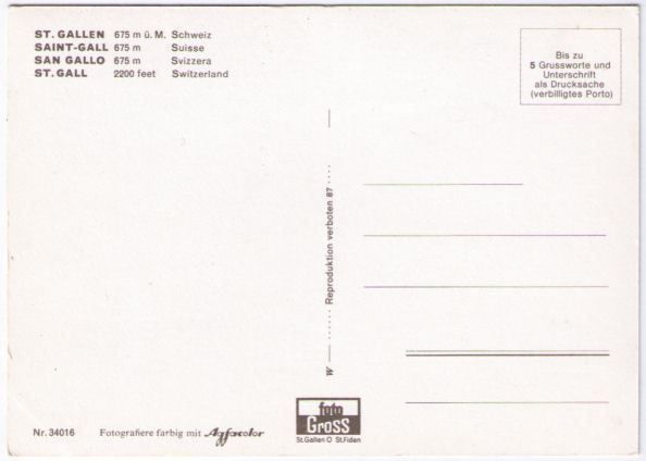 Cartoline postali: St. Gallen - von oben Richtung Bodensee – Usato da Binningen venduto da Mountainrider 1