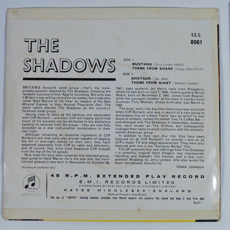 Dischi in vinile: EP: THE SHADOWS - The Shadows – Usato da Frenkendorf venduto da Yard-Sale-2000 1