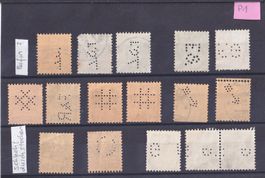 Perfin-Lot: Pfeil, Gitter, un-identifizert etc., Mängel (P1)
