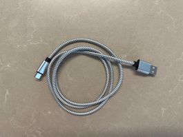 🔌🔋 100 cm USB-A auf USB-C Schnellladekabel Silber