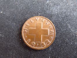 2 Rappen 1952, Schweiz, Kupfer-Zink, B gestempelt