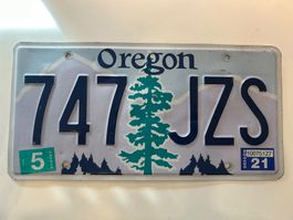 🇺🇸 ORIGINAL USA Nummernschild, Oregon 747 JZS