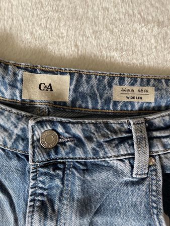 C&A Jeans Wide Leg, Gr. 44, hellblau, Top Zustand!