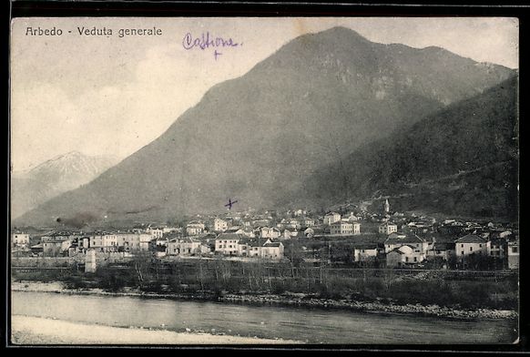 Cartoline postali: AK Arbedo, Veduta generale – Usato da Berlin venduto da bartko-reher