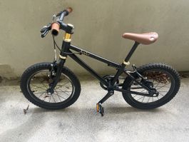 Kinderfahrrad Junior 16 Zoll – Riemenantrieb – Schwarz/Gold