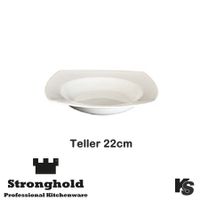 Eckige Gastro- Suppenteller 22 cm,Porzellan