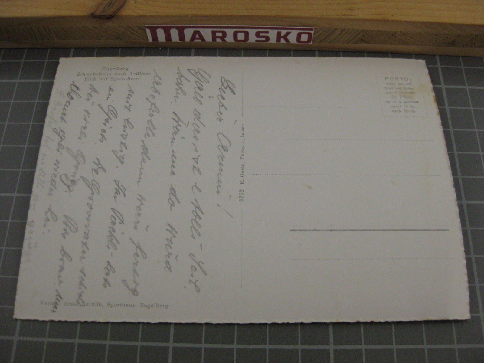 Cartoline postali: Engelberg Schwebebahn nach Trübsee, ., Grossformat – Usato da Malters venduto da Marosko 1