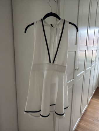 Brand New Summer White & Black Trim Mini Dress