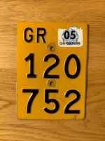 Mofanummer Nummernschild Mofa Töffli Graubünden GR 120 752