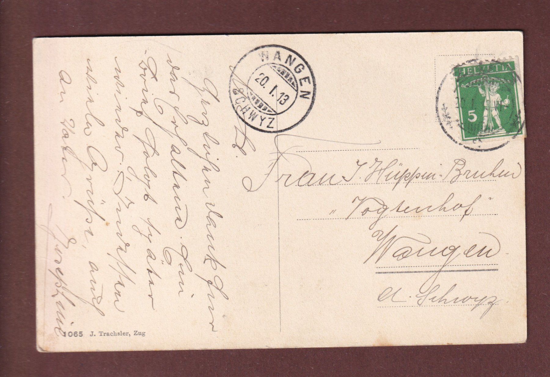 Cartoline postali: ZUG - Im Klostergarten - 1913 – Usato da Pully venduto da nicecards-shop 1