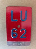 Velonummer LU 62 plaque Velo