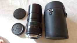 LEICA KAMERA MF LENS 135MM.BEIDE  DECKEL.SO.BLENDE.BOX.LÄÜFT
