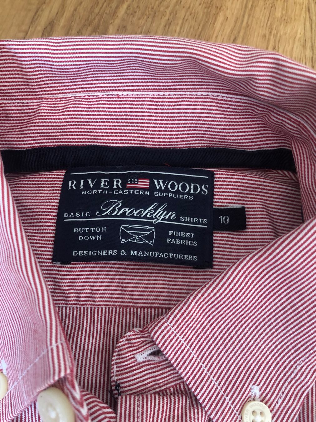 Camicie, T-shirt & Polo: HEMD 140 River Woods rot gestreift – Usato da Wattwil venduto da jopara 1