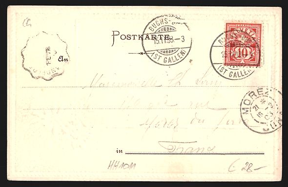 Cartoline postali: Passepartout-Lithographie Buchs-Werdenbe – Usato da Berlin venduto da bartko-reher 1