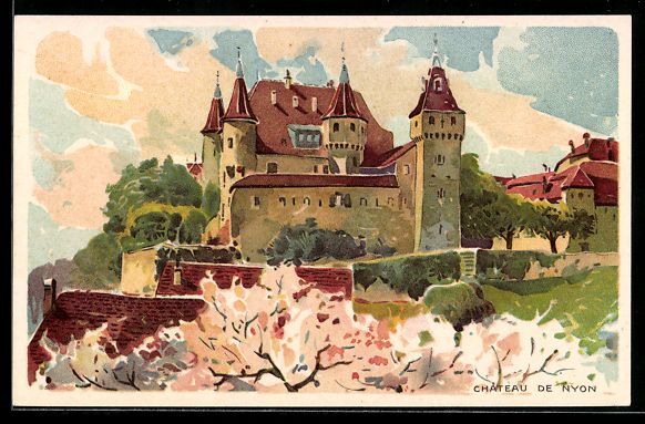 Cartoline postali: AK Nyon, Chateau – Usato da Berlin venduto da bartko-reher