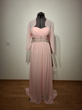 Traumhaftes, rosa Ballkleid mit Jäckli, Grösse 36/38