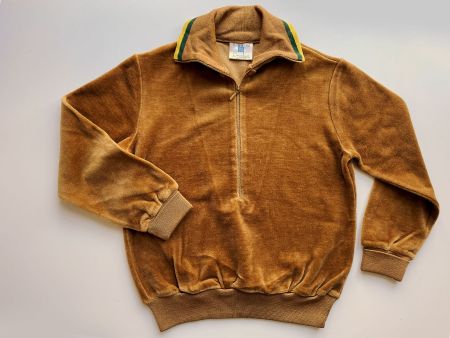 Kinderpulli Plüsch braun Buben Mädchen 5-6 Jahre VINTAGE 70s
