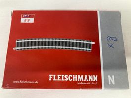 Fleischmann Spur N 9131 geb. Gleis R3 15, 8 St. neu in OVP