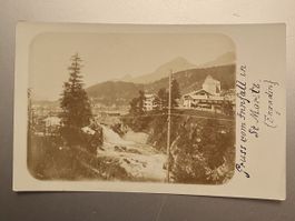 Alte Ansichtskarte St. Moritz, Engadin - Gruss vom Innfall