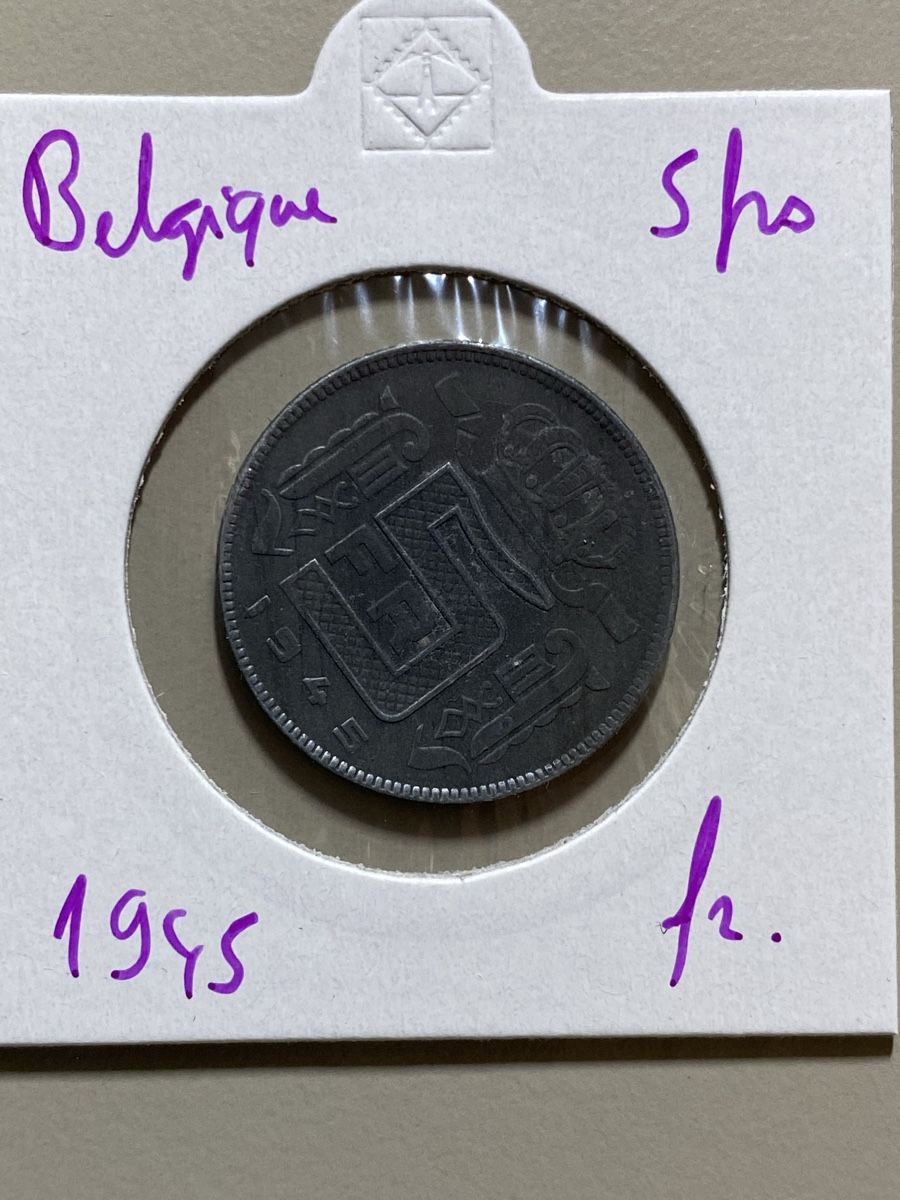Tutti le monete: Belgique - 5 francs - 1945 - Français  – Usato da Payerne venduto da Mike1682