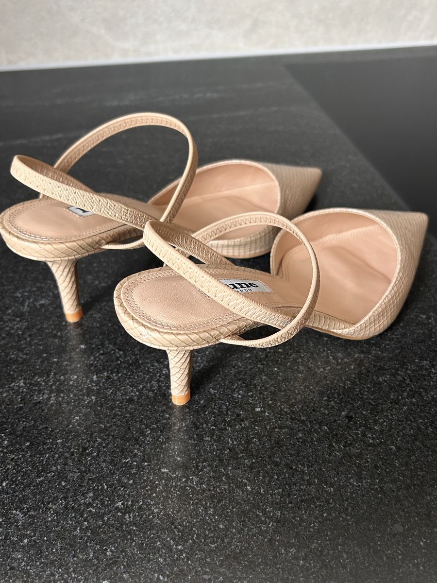 Dune London Damenschuhe: Sling-Pumps beige Schlangenoptik – Gebraucht aus Allschwil von pin_8m59 5