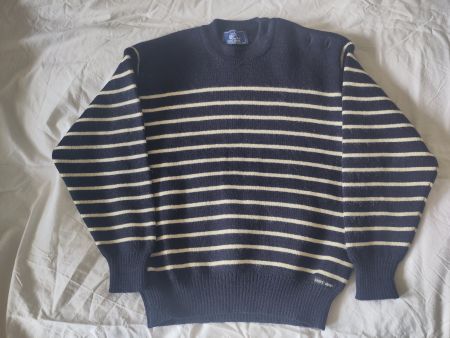 Pull marin Breton rayé laine pure, taille 6-8 ans