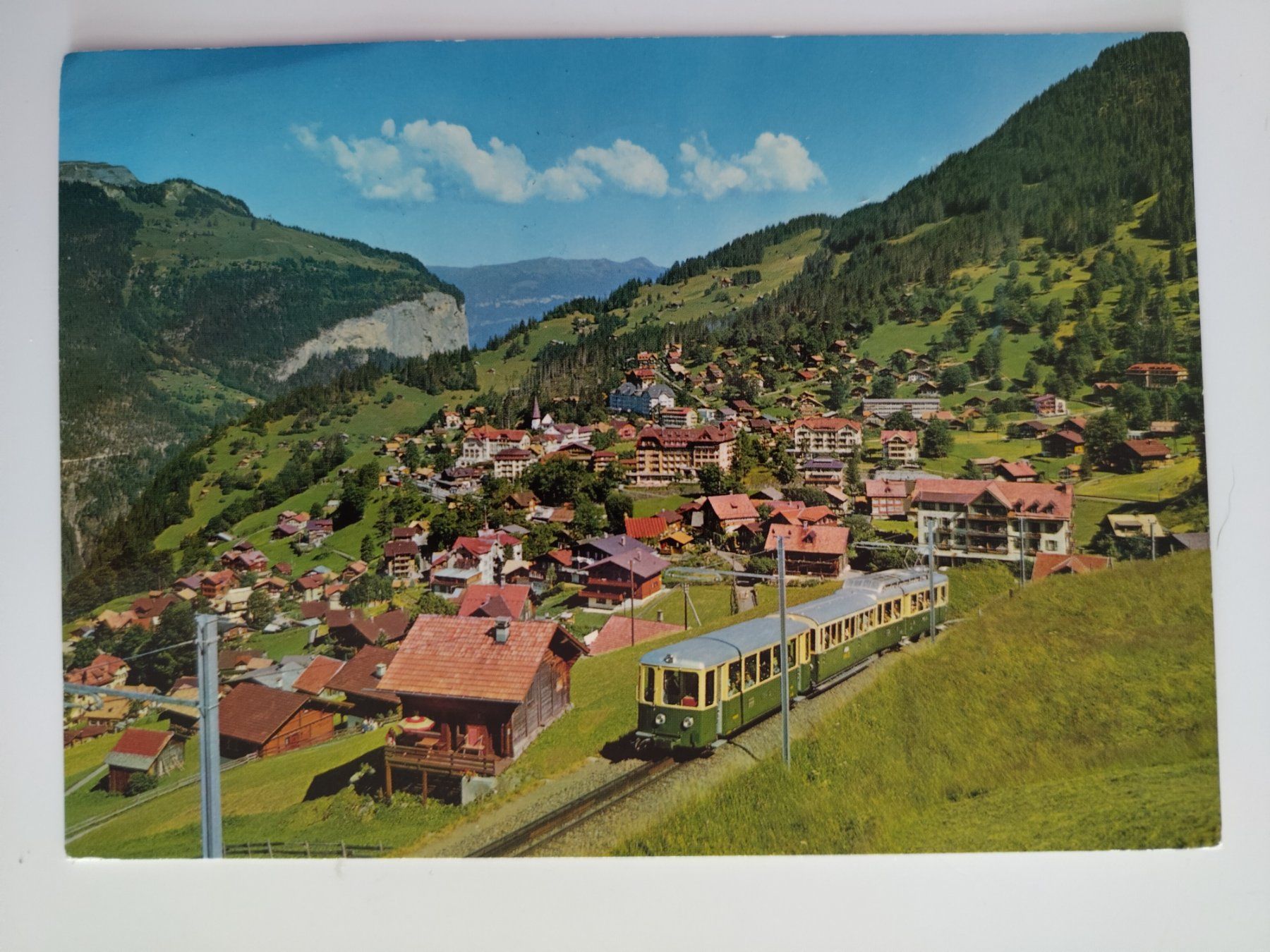 Cartoline postali: Wengen mit Wengernalpbahn dat. 1976 Wengen – Usato da Ohmstal venduto da Lebensfreude05
