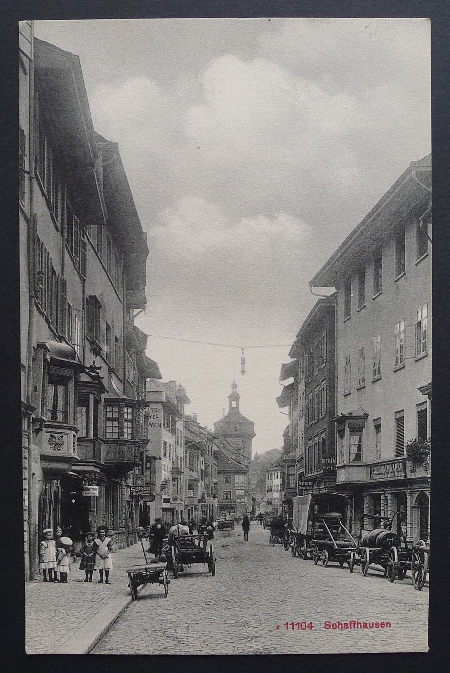 Cartoline postali: SCHAFFHAUSEN Ansichtskarte, belebt, Kutschen – Usato da Ebikon venduto da SilvioFreund