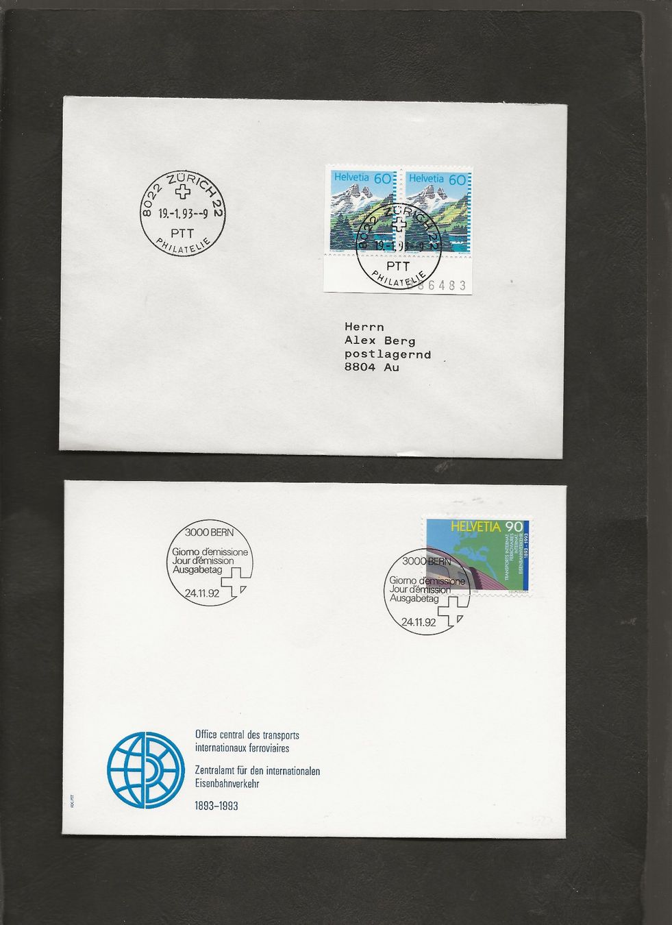 Tutti i francobolli: Schweiz 16 FDC 1992 bis 1999 – Usato da Au ZH venduto da xelagreb01 2