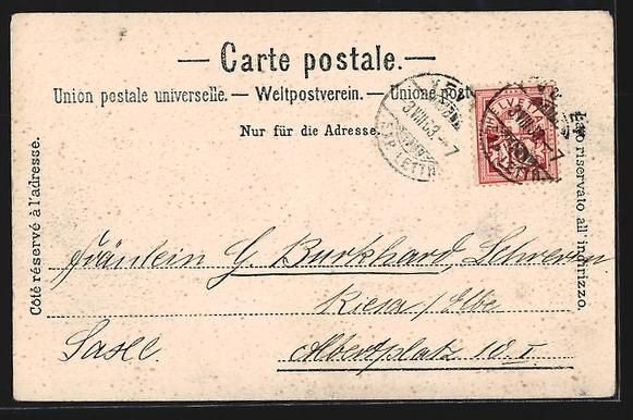 Cartoline postali: AK Vevey, Quai Perdonnet, 1903 – Usato da Berlin venduto da bartko-reher 1