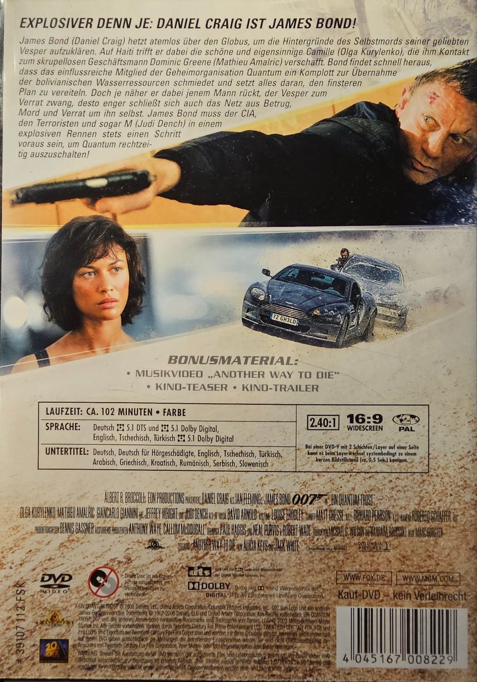 Alle DVDs: James Bond 007 - Ein Quantum Trost – Gebraucht aus Wahlen b. Laufen von Cg10 1