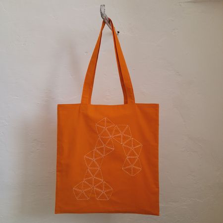 Stofftasche Totebag neu Sashiko bestickt