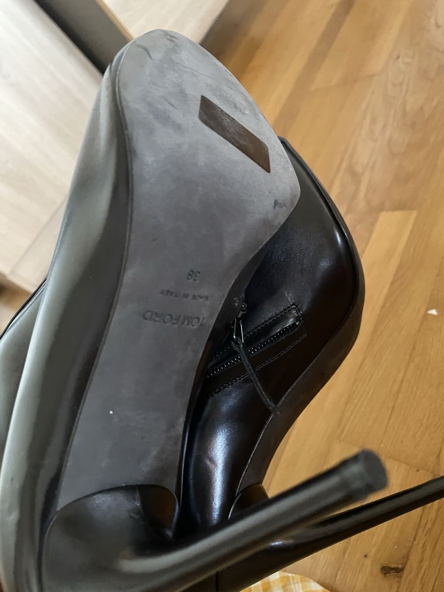 Damenschuhe: Tom Ford Leather Open Toe Ankle Boots, Size 39, Black 50 – Neu (gemäss Beschreibung) aus Dietikon von val_7c5x 7