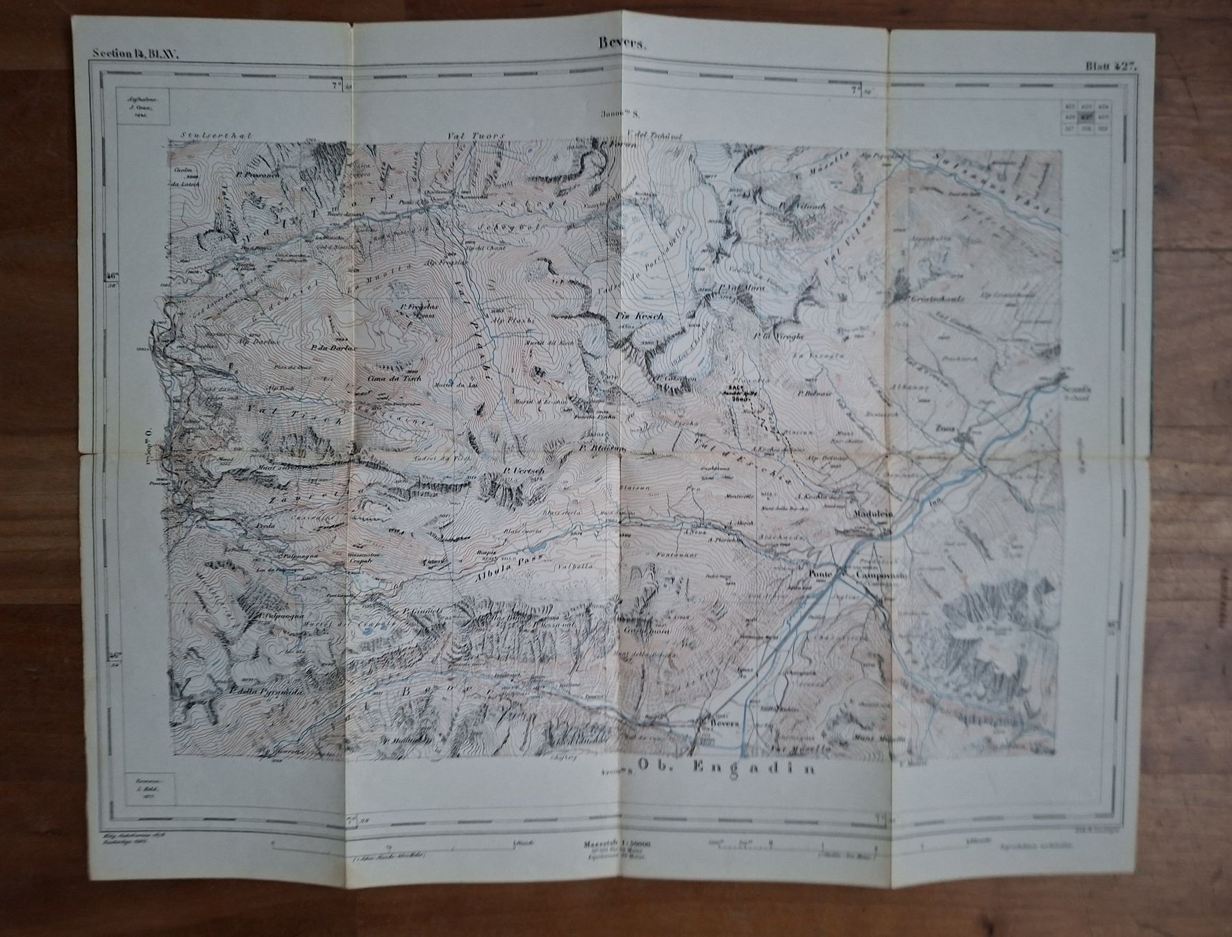 Cartine & Atlanti: Bevers Blatt 427 Topographischer Atlas – Usato da Würenlingen venduto da wetroki 3