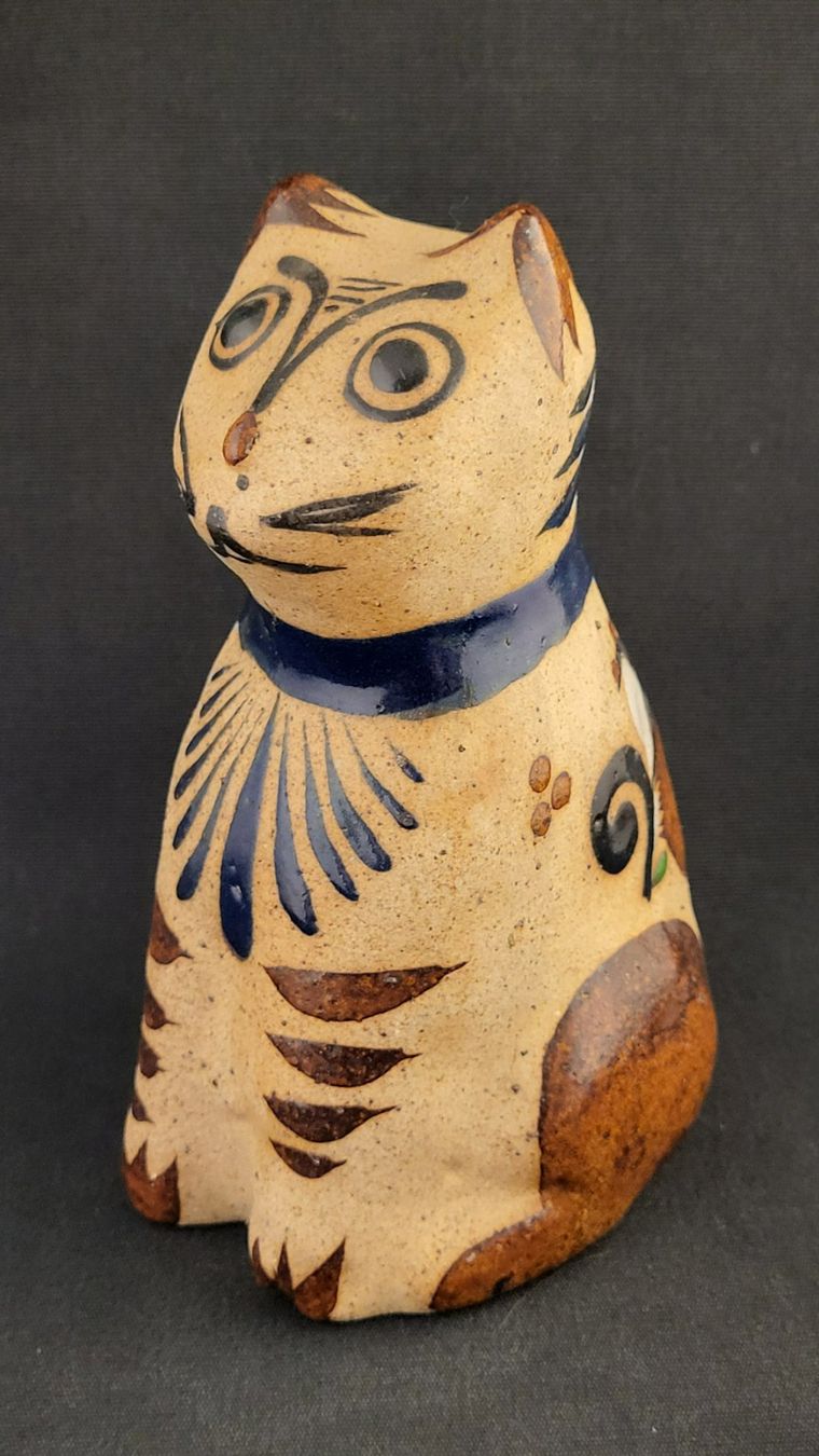 Statuette: Handgefertigte Ton-Katze MEXICO – Usato da Basel venduto da spinne02