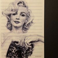 RAR: Marilyn Monroe Postkarte gezeichnet A6