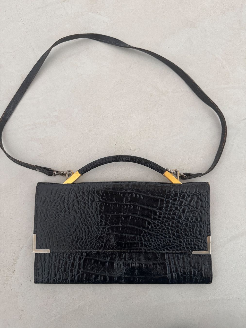 Taschen für Damen: Sac vintage années 70 en cuir noir – Gebraucht aus giffers von sev_c9x9 2