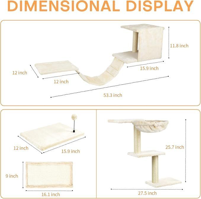 Tiragraffi: Katzen kletterwand Set,4-Teiliges  Katzenmöbel (Hellgrau) – Nuovo e nell'imballaggio originale da Oberentfelden venduto da Sch_md58 1