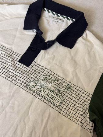 Polo LACOSTE blanc et vert taille L homme occasion