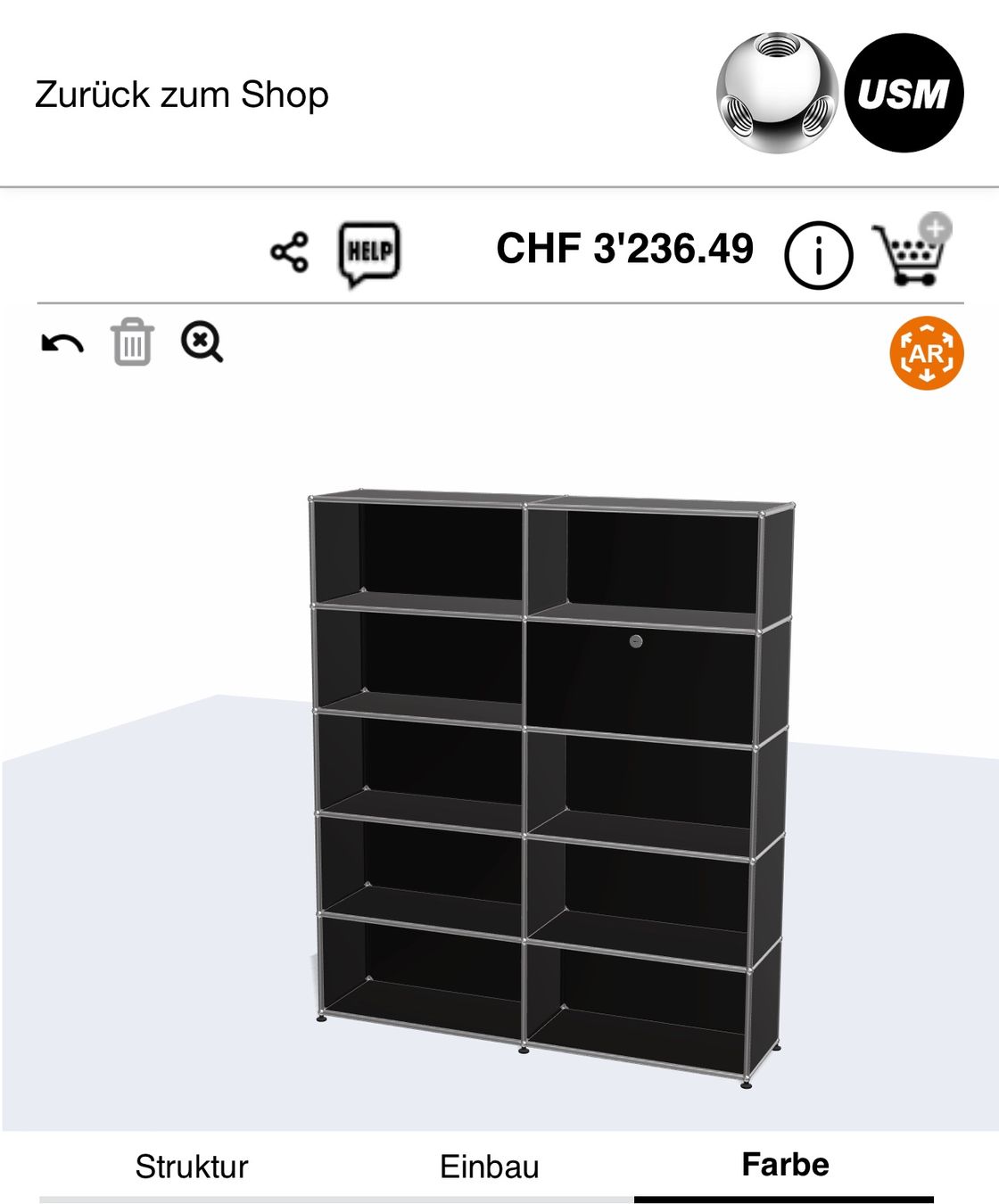 USM Scaffali: USM Highboard 2x5 grafitschwarz, Top Zustand – Usato da Grenchen venduto da Design-Outlet 7