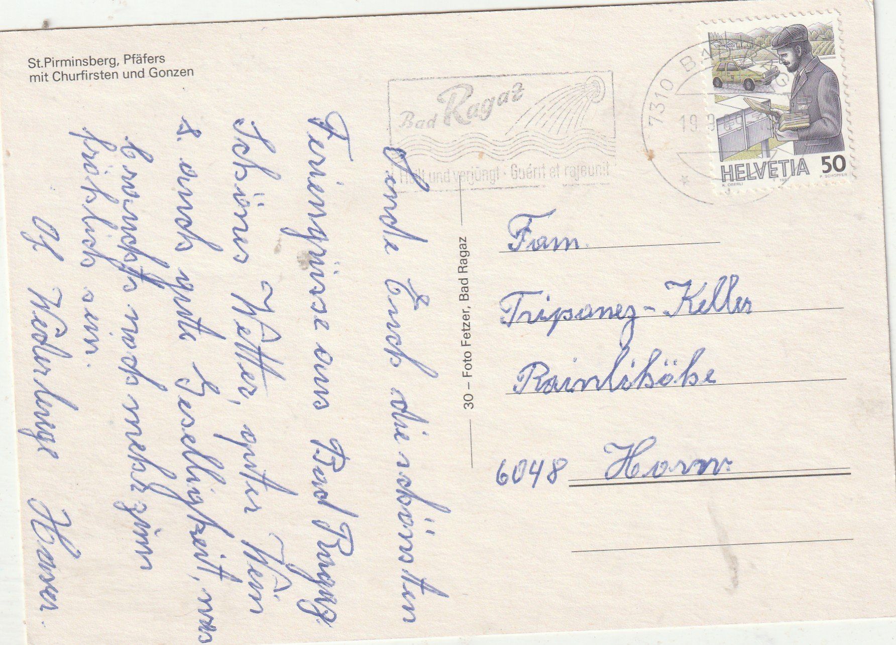 Cartoline postali: St. Pirminsberg bei Pfäffers – Usato da Lumbrein venduto da made02 1